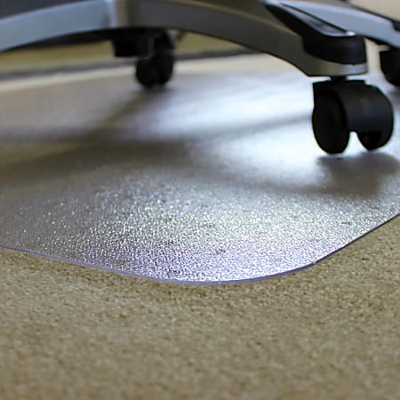 Ecotex BioPlus Polycarbonate Chair Mat for Low / Medium Pile Carpets up to 1/2" thick - 46" x 60", Clear
