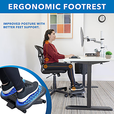 Mount It Ergonomic Adjustable Office Footrest 18 x 14 Black Office Depot