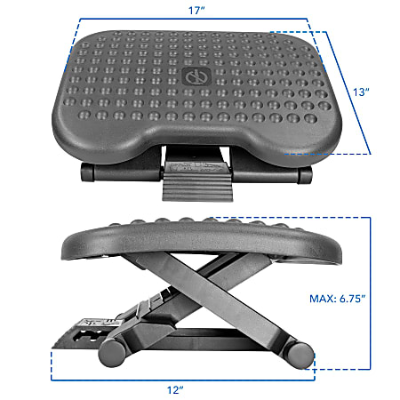 Mount It Ergonomic Adjustable Office Footrest 18 x 14 Black Office Depot
