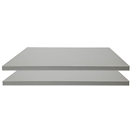 WorkPro® ModOffice™ Storage Shelves, 11/16"H x 16 1/2"W x 16 1/2"D, Pack Of 2, Gray