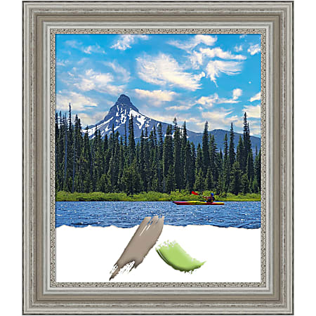 Amanti Art Picture Frame, 26" x 30", Matted For 20" x 24", Parlor Silver