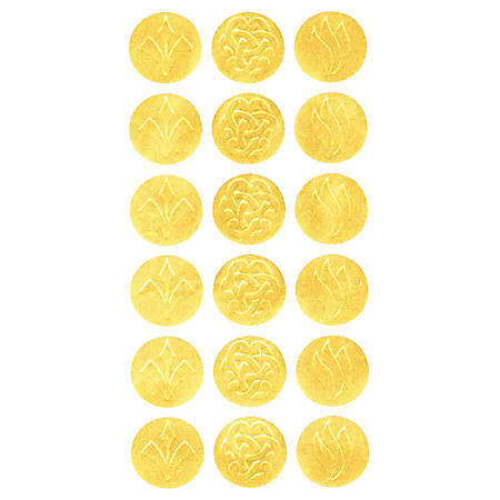 Geographics Gold Embossed Seals - 1.25" Diameter - For Invitation, Note Card, Proposal - Golden - 54 / Pack