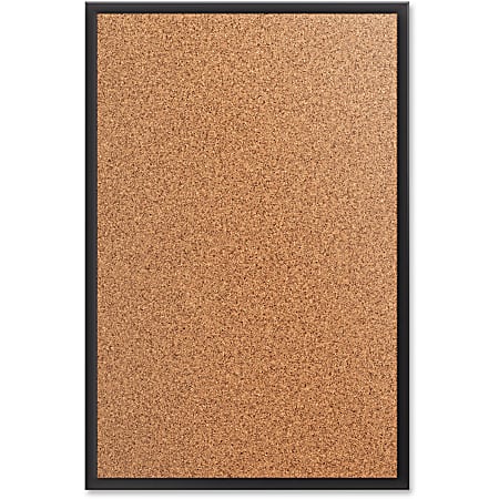 Quartet® Classic Cork Bulletin Board, 48" x 36", Aluminum Frame With Black Finish