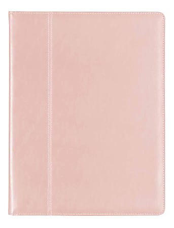 Noteworthy Blush Faux Leather Padfolio, Undated, 8-1/2" x 11", Multicolor