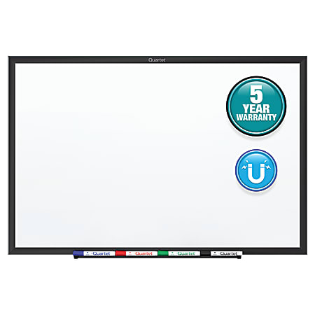 Quartet® Classic Magnetic Dry-Erase Whiteboard, 24" x 18", Aluminum Frame With Black Finish