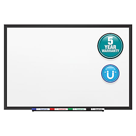Quartet® Classic Magnetic Dry-Erase Whiteboard, 24" x 36", Aluminum Frame With Black Finish