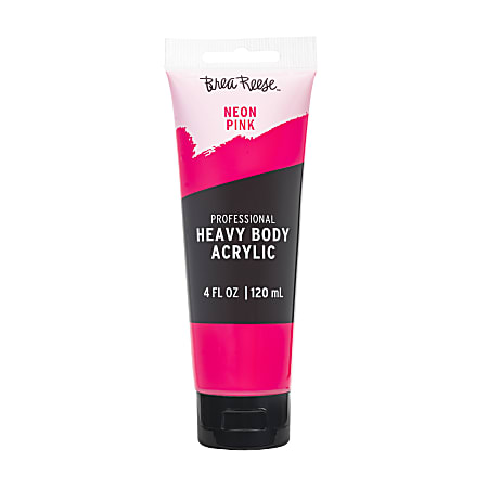 Brea Reese Professional Heavy-Body Acrylic Paint, 4 Oz, Neon Pink