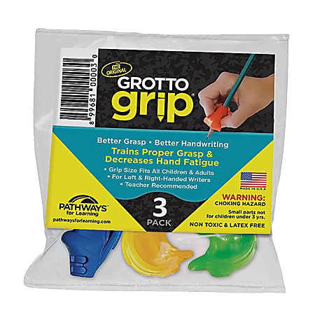 Pathways For Learning Grotto Grips, Assorted Colors, 3 Grips Per Pack, Set Of 5 Packs