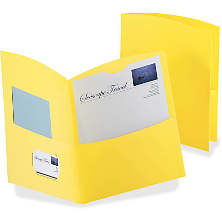 TOPS Oxford® Contour Twin-Pocket Folders, Letter Size, Yellow, Box Of 25 Folders