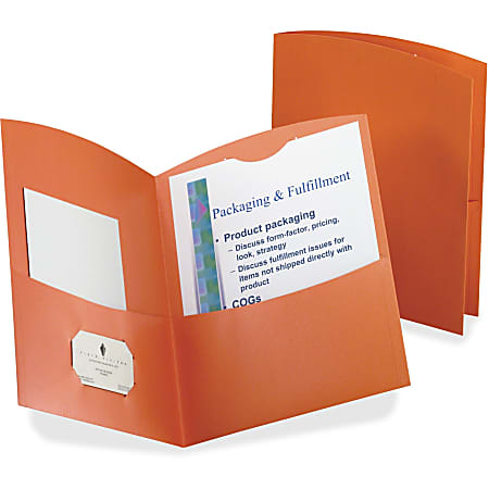 Oxford® Contour 2-Pocket Folders, Letter Size, Orange, Box Of 25 Folders