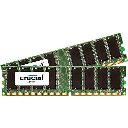 Crucial 1GB (2 x 512 MB) DDR SDRAM Memory Module