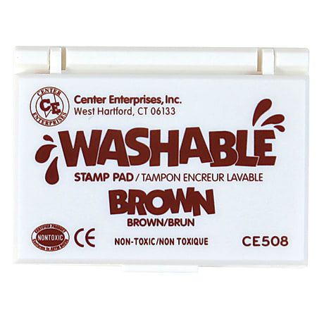 Center Enterprise Washable Stamp Pads, 2 1/4" x 3 3/4", Brown, Pack Of 6