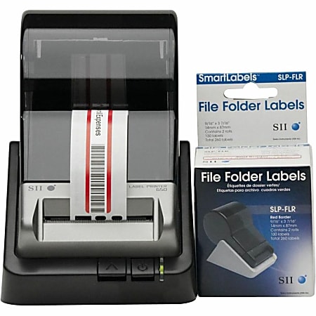 Seiko SLP-FLB White/Red File Folder Labels - Designed perfectly for labeling folders/assets in an Hospital, Office, Police Station, and many more.