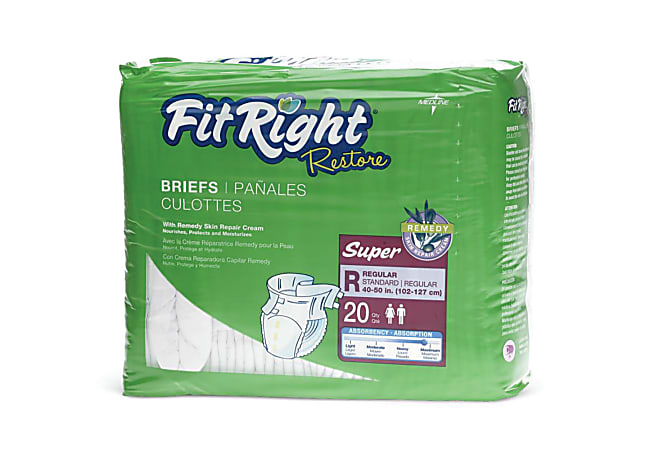 FitRight Restore Briefs, Regular, Purple, Bag Of 20