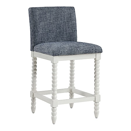 Office Star Kaylee Counter Height Spindle Counter Stool, Indigo/Antique White