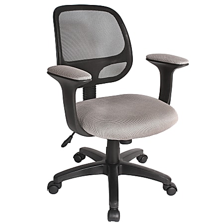 Comfort Products Breezer™ Mesh Mid-back Chair With Arms, Black/Gray
