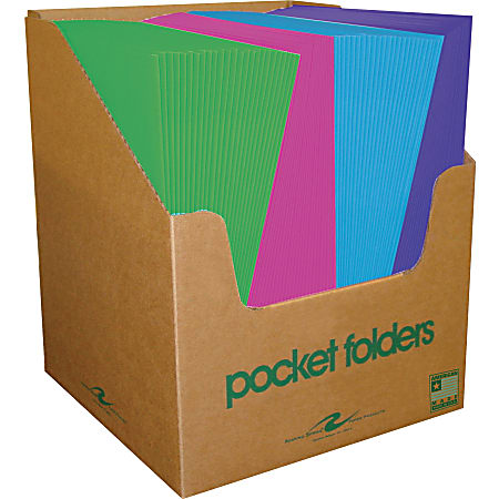 Roaring Spring Pocket Folder - 9 1/2" x 11 3/4" - 2 Pocket(s) - Paper - Assorted - 100 / Carton
