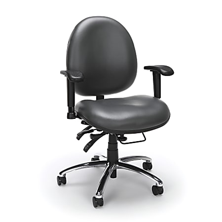 OFM 24-Hour Big And Tall Anti-Microbial Anti-Bacterial Task Chair, Charcoal/Black