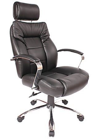 Comfort Products Commodore II Big & Tall Leather Chair, Black