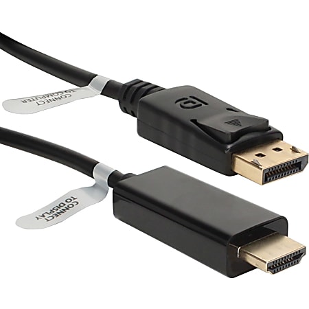 QVS 15ft DisplayPort to HDMI Digital A/V Cable - 15 ft DisplayPort/HDMI A/V Cable  - DPHD15