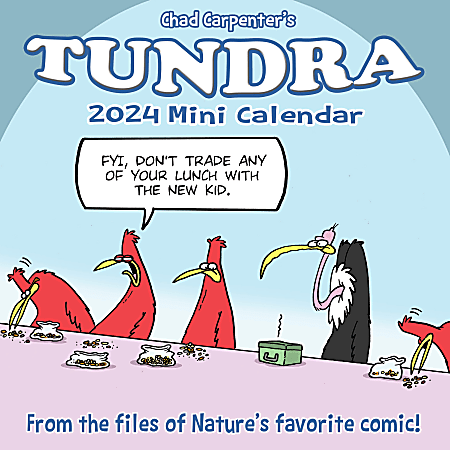2024 Willow Creek Press Scenic Monthly Mini Wall Calendar, 7” x 7”, Tundra Comics, January To December