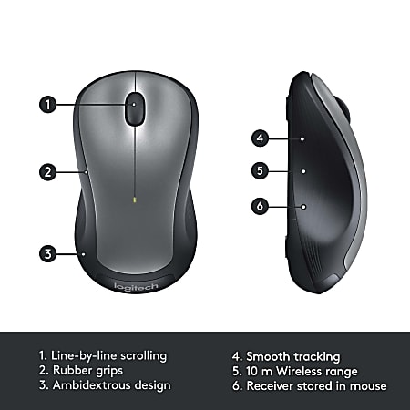 Postimpressionisme min Regnjakke Logitech M310 Wireless Optical Mouse Silver - Office Depot