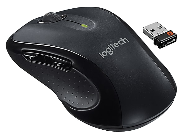 Logitech M510 Wireless Mouse - 2.4 GHz with USB Unifying Receiver - 1000 DPI Laser-Grade Tracking - 7-Buttons - Black