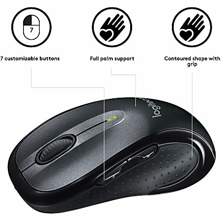 Logitech M510 Wireless Mouse 2.4 GHz with USB Unifying Receiver