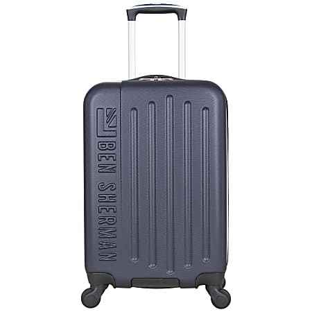 Ben Sherman Embossed 3-Piece Rolling Luggage Set, Navy/White