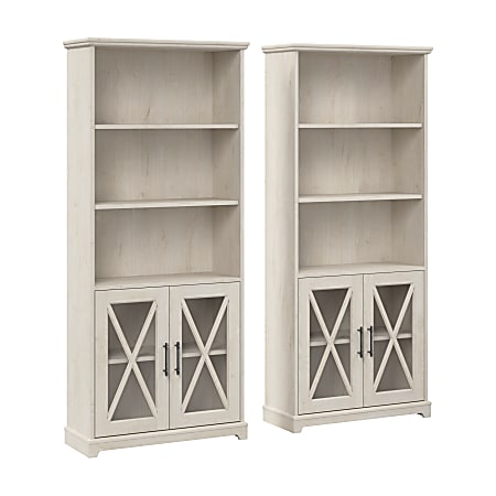 Bush® Furniture Lennox Farmhouse 73"H 5-Shelf Bookcases With