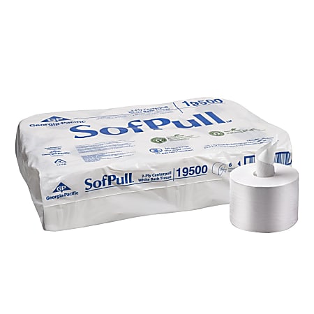 Georgia-Pacific SofPull® 100% Reycled 2-Ply High Capacity Centerpull Tissue, 925 Sheets Per Roll, Case Of 6 Rolls