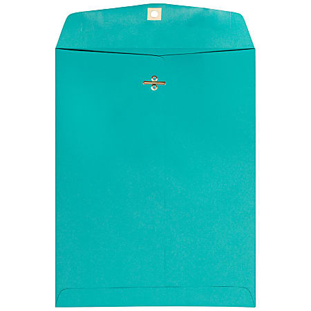 JAM Paper® Open-End 9" x 12" Catalog Envelopes, Clasp Closure, Sea Blue, Pack Of 100 Envelopes