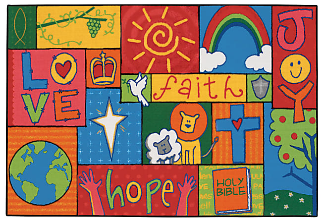 Carpets for Kids® KID$Value Rugs™ Inspirational Patchwork Rug, 3' x 4 1/2' , Multicolor