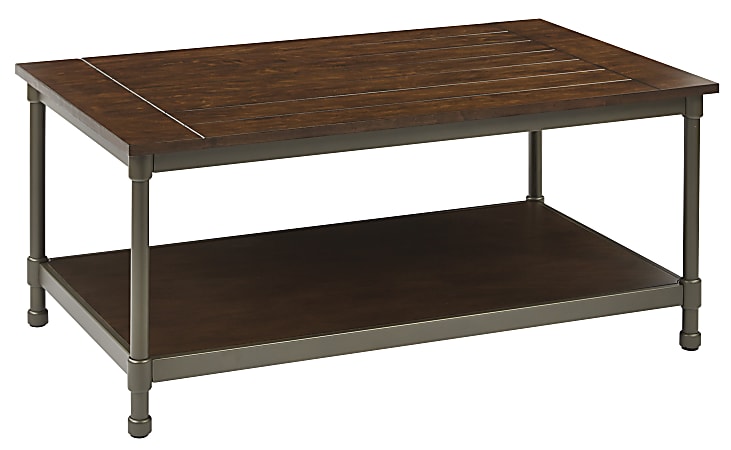 Ave Six Sullivan Coffee Table, Rectangle, Pewter/Walnut