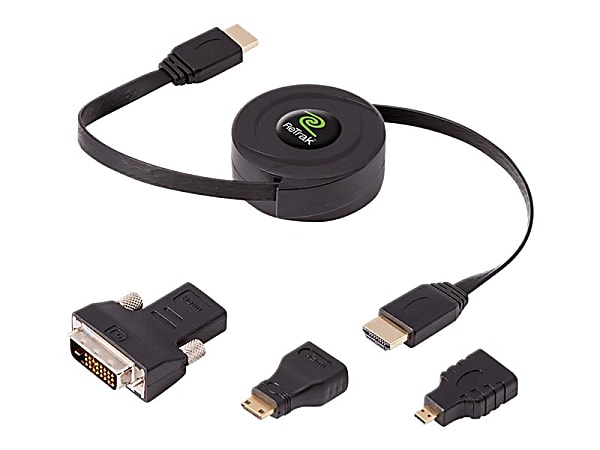 ReTrak ETCABLEHDM - HDMI cable - HDMI male to HDMI male - 5 ft - retractable, flat