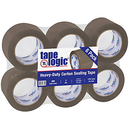 Tape Logic® #400 Industrial Acrylic Tape, 3" Core, 3" x 110 Yd., Tan, Case Of 6