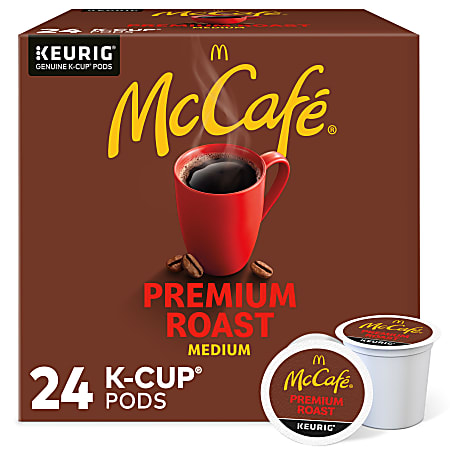 McCafe® Single-Serve Coffee K-Cup® Pods, Premium Roast, Carton Of 24