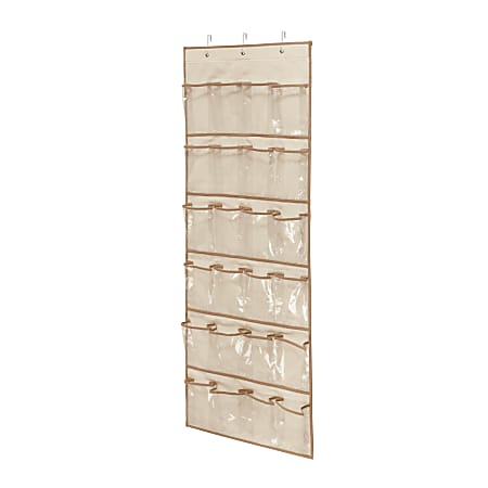 Honey Can Do Over The Door 24 Pocket Closet Organizer 57 H x 21 W x 2 12 D  Natural - Office Depot