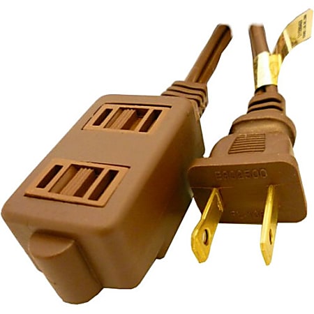 Professional Cable Power Extension Cord - Brown - 9 ft Cord Length