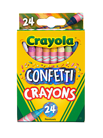 Crayola® Confetti Crayons, Assorted Colors, Pack Of 24 Crayons
