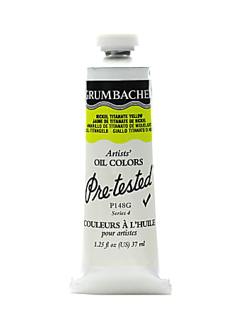Grumbacher P148 Pre-Tested Artists' Oil Colors, 1.25 Oz, Nickel Titanate Yellow