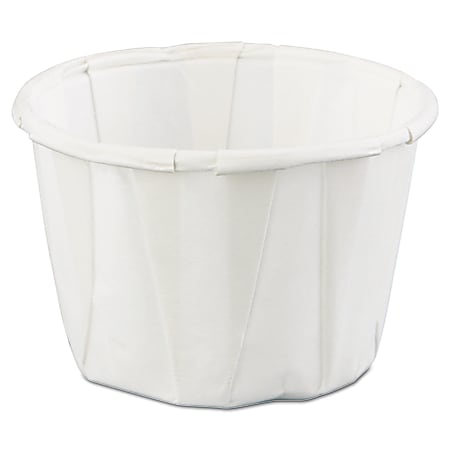 Genpak® Squat Paper Portion Cups, 1 Oz, White, 250 Cups Per Bag, Carton Of 20 Bags