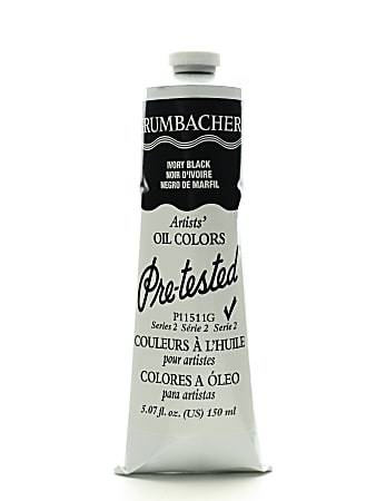 Grumbacher P115 Pre-Tested Artists' Oil Colors, 5.07 Oz, Ivory Black