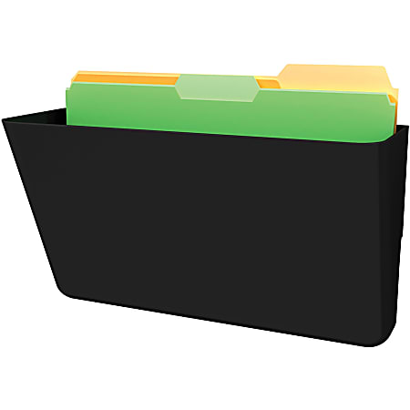 Deflecto DocuPocket Letter Size Wall File, 7"H x 13"W x 4"D, 50% Recycled, Black