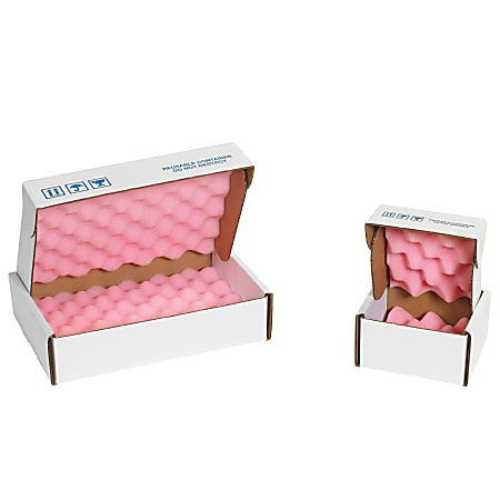 Office Depot® Brand Antistatic Foam Shippers, 9"H x 6"W x 3 1/4"D, Pink/White, Case Of 24