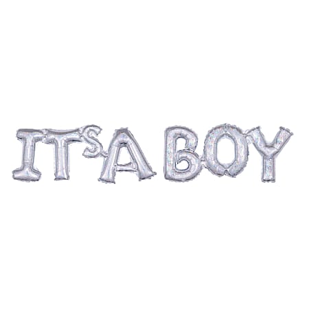 Amscan "It's A Boy" Holographic Balloon Block, 40" x 9", Blue