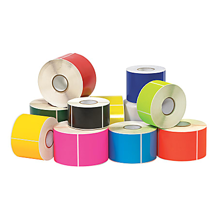 Tape Logic® Write™On Inventory Labels, DL635B, Rectangle, 6" x 4", Dark Blue, Roll Of 500