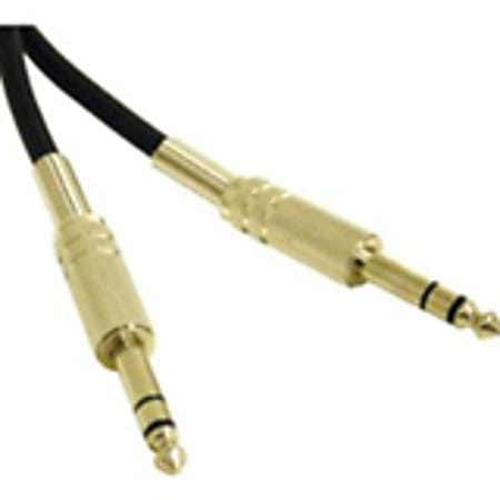 C2G 6ft Pro-Audio 1/4in TRS Male to 1/4in TRS Male Cable - Phono Male - Phono Male - 6ft - Black