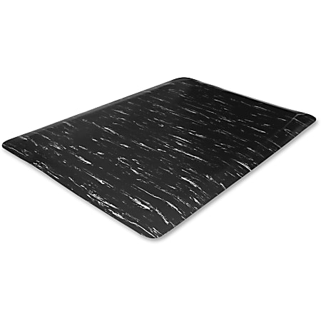 Genuine Joe Anti-Fatigue Mat, 3' x 5', Black Marble