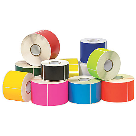 Tape Logic® Write™On Rectangle Inventory Label Roll, DL635H, 6" x 4", Fluorescent Orange, Roll Of 500